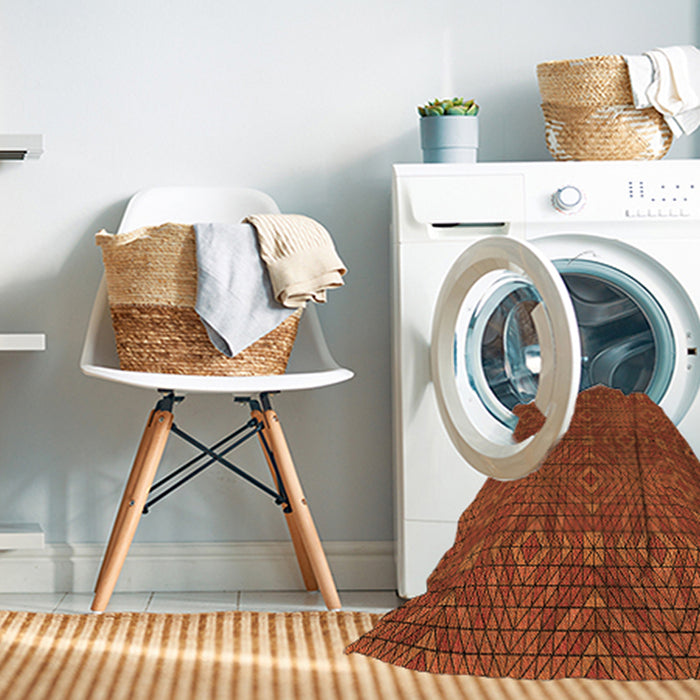 Machine Washable Transitional Orange Red Orange Rug in a Washing Machine, wshpat2076org