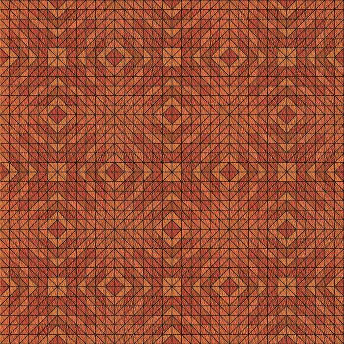 Round Patterned Orange Red Orange Rug, pat2076org