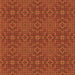 Round Patterned Orange Red Orange Rug, pat2076org