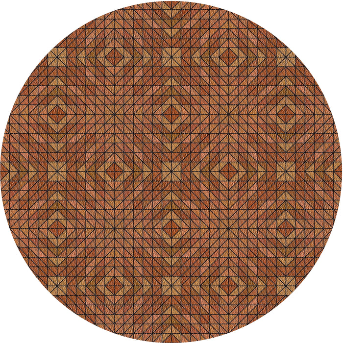 Sideview of Patterned Orange Novelty Rug, pat2076