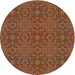 Square Machine Washable Transitional Orange Rug, wshpat2076