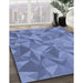 Patterned Sky Blue Rug in Family Room, pat2077blu