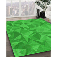 Patterned Lime Green Rug, pat2077grn