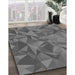 Patterned Gunmetal Gray Rug in Family Room, pat2077gry