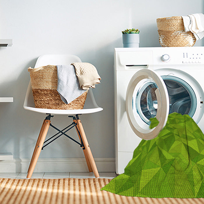 Machine Washable Transitional Dark Lime Green Rug in a Washing Machine, wshpat2077yw