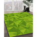 Patterned Dark Lime Green Rug in Family Room, pat2077yw