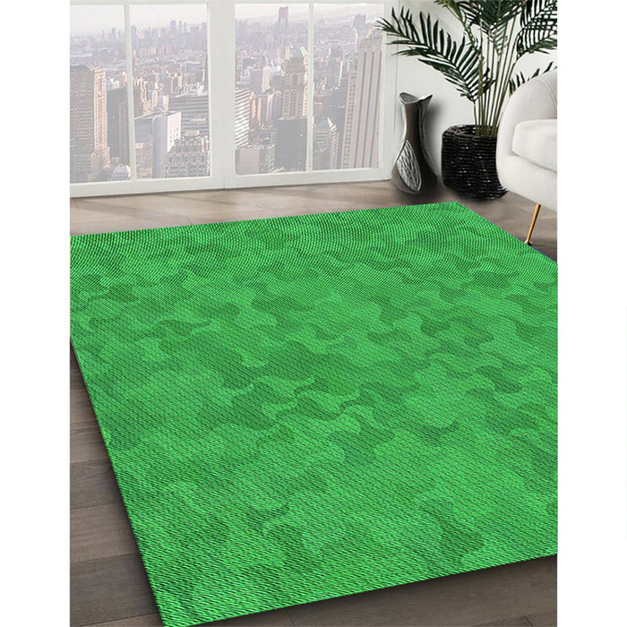 Patterned Lime Green Rug in Family Room, pat2078grn