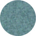 Sideview of Patterned Blue Novelty Rug, pat2078