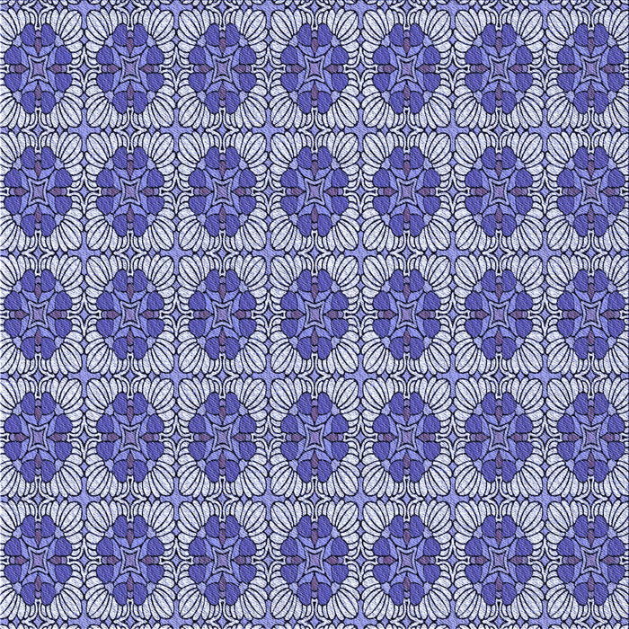 Round Patterned Blue Rug, pat2079blu