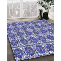 Patterned Blue Rug, pat2079blu