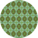 Square Patterned Army Green Rug, pat2079grn