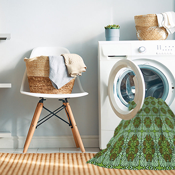 Machine Washable Transitional Army Green Rug in a Washing Machine, wshpat2079grn