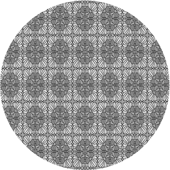 Square Patterned Platinum Silver Gray Rug, pat2079gry