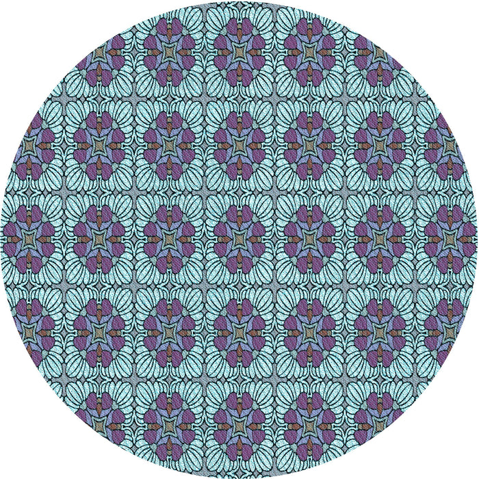 Square Patterned Sky Blue Rug, pat2079lblu