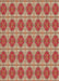 Patterned Tomato Red Rug, pat2079org