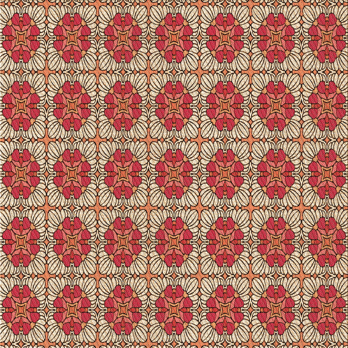 Round Machine Washable Transitional Tomato Red Rug, wshpat2079org