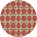 Square Patterned Tomato Red Rug, pat2079org