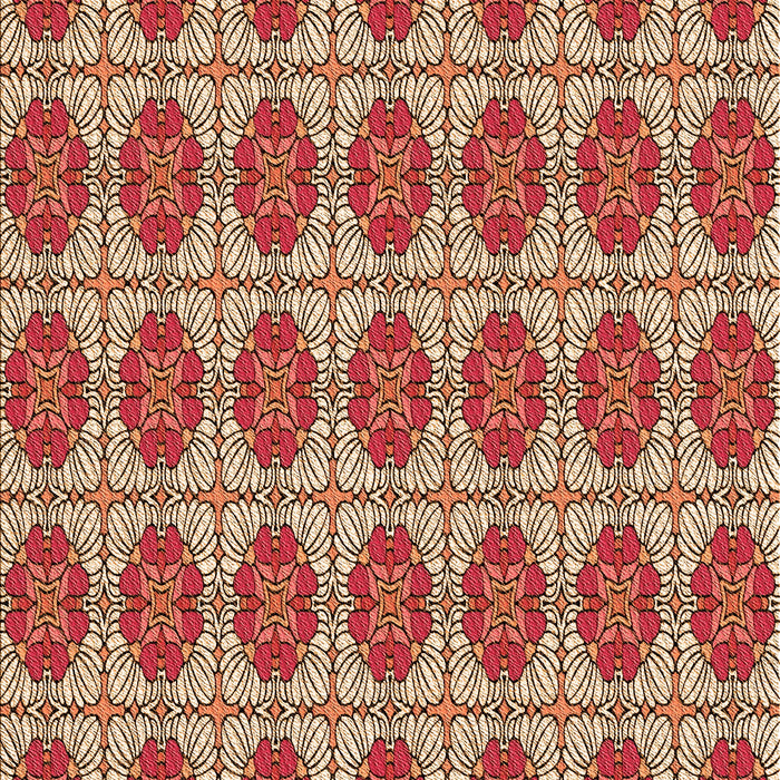 Machine Washable Transitional Tomato Red Rug, wshpat2079org