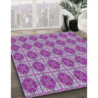 Patterned Dark Magenta Purple Rug, pat2079pur