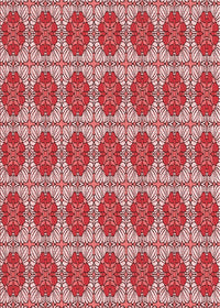 Machine Washable Transitional Red Rug, wshpat2079rd