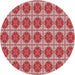 Square Patterned Red Rug, pat2079rd