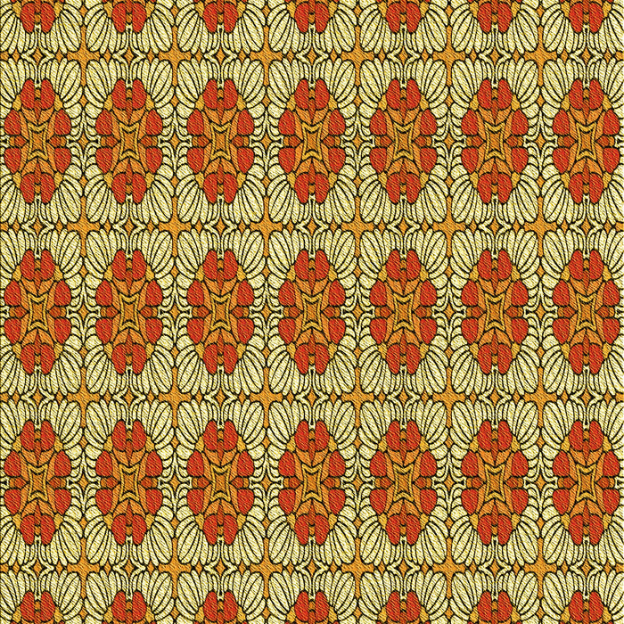 Patterned Golden Brown Yellow Rug, pat2079yw