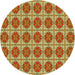 Square Machine Washable Transitional Golden Brown Yellow Rug in a Living Room, wshpat2079yw