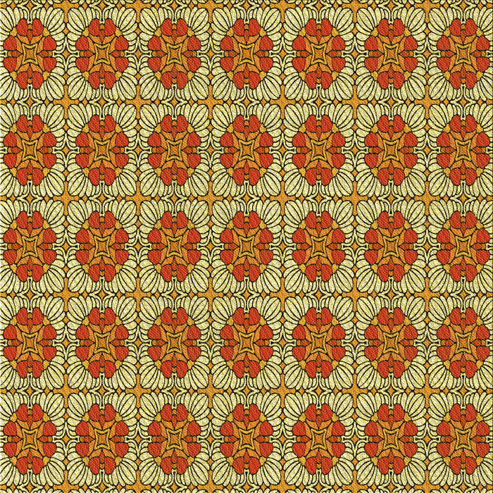 Round Machine Washable Transitional Golden Brown Yellow Rug, wshpat2079yw