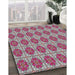 Patterned Dark Raspberry Purple Novelty Rug in Family Room, pat2079