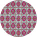 Sideview of Patterned Dark Raspberry Purple Novelty Rug, pat2079