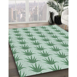 Patterned Forest Green Novelty Rug in Family Room, pat207