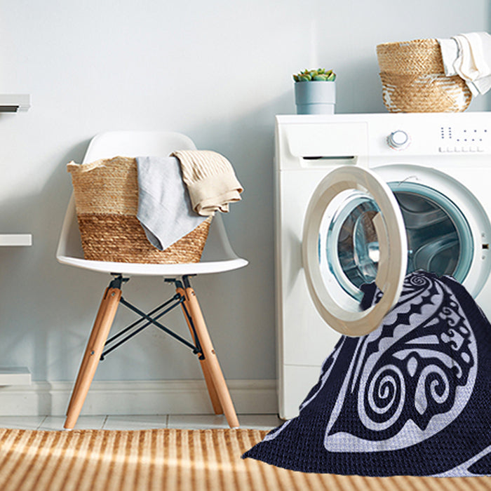 Machine Washable Transitional Night Blue Rug in a Washing Machine, wshpat208blu