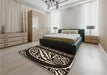 Patterned Camel Brown Rug in a Bedroom, pat208brn