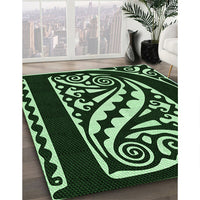 Patterned Black Rug, pat208grn