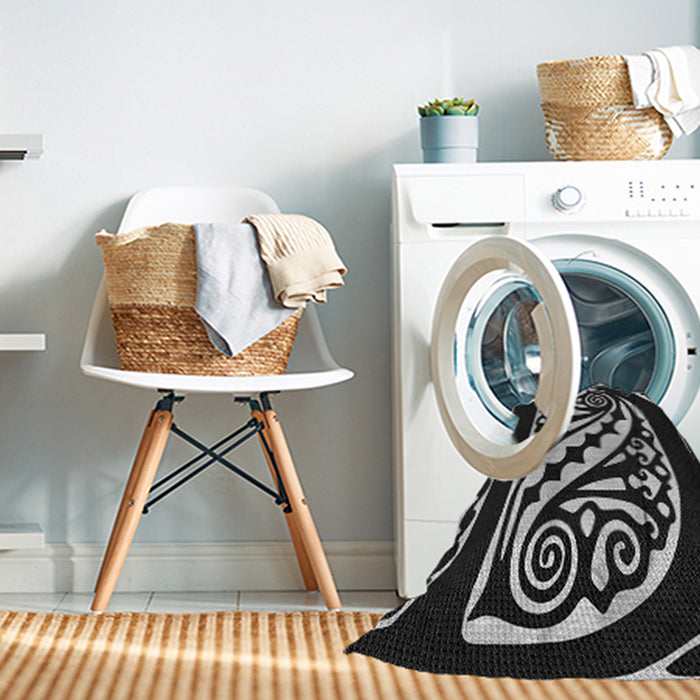 Machine Washable Transitional Black Rug in a Washing Machine, wshpat208gry