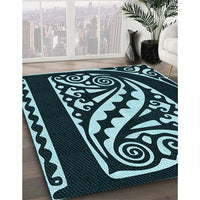 Patterned Black Rug, pat208lblu