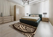 Patterned Light Copper Gold Rug in a Bedroom, pat208org