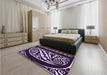 Patterned Deep Purple Rug in a Bedroom, pat208pur