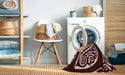 Machine Washable Transitional Chocolate Brown Rug in a Washing Machine, wshpat208rd