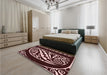 Patterned Chocolate Brown Rug in a Bedroom, pat208rd