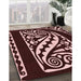 Machine Washable Transitional Chocolate Brown Rug in a Family Room, wshpat208rd