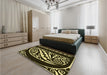 Patterned Midnight Gray Rug in a Bedroom, pat208yw