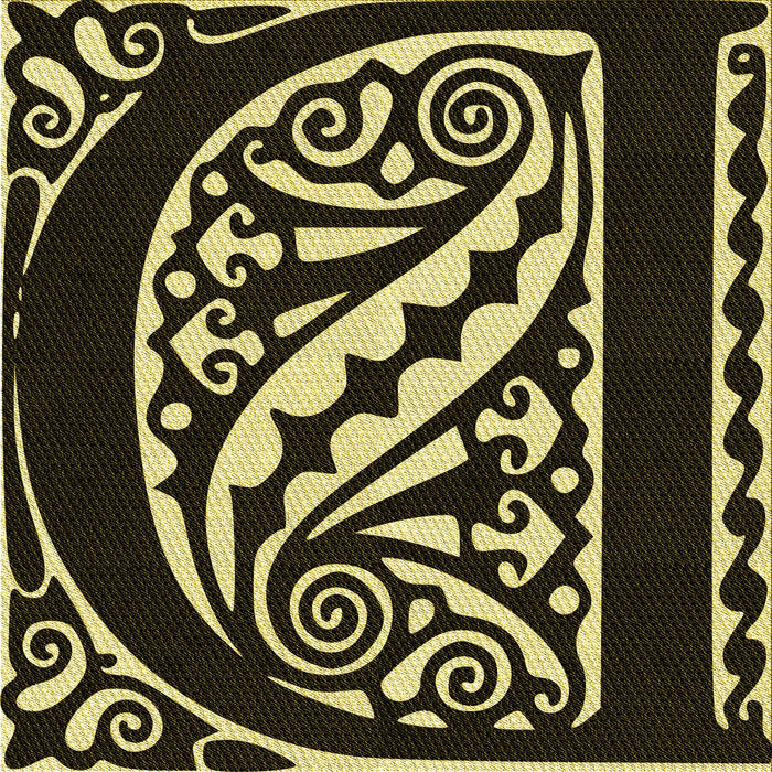 Round Patterned Midnight Gray Rug, pat208yw