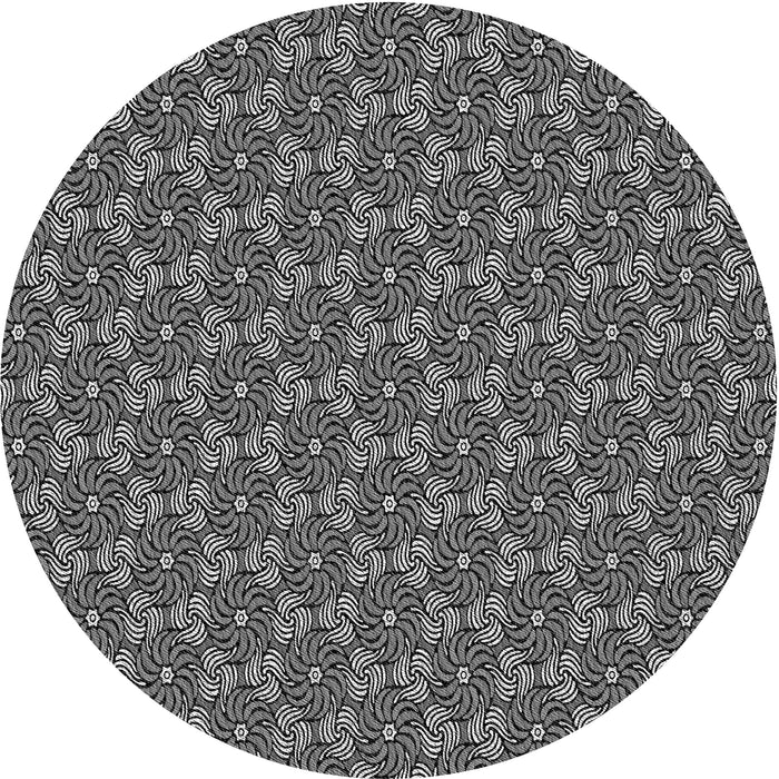 Square Patterned Charcoal Black Rug, pat2080gry
