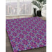 Patterned Purple Rug in Family Room, pat2080pur