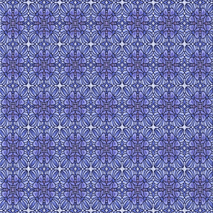 Round Patterned Denim Blue Rug, pat2081blu