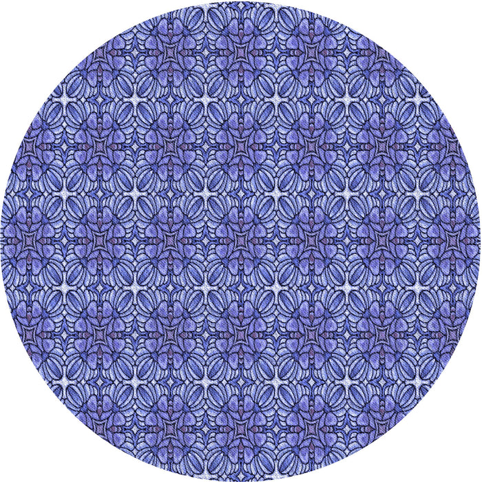 Square Patterned Denim Blue Rug, pat2081blu