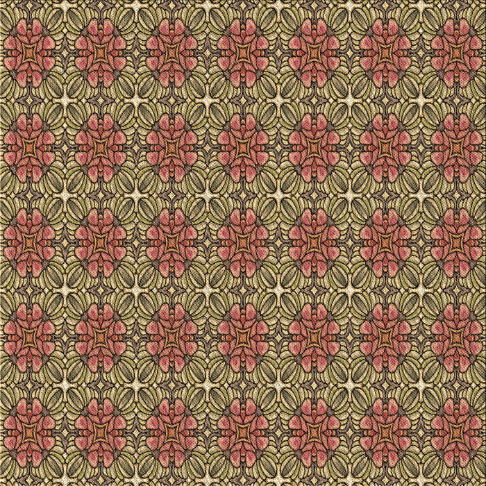 Round Patterned Red Brown Rug, pat2081brn