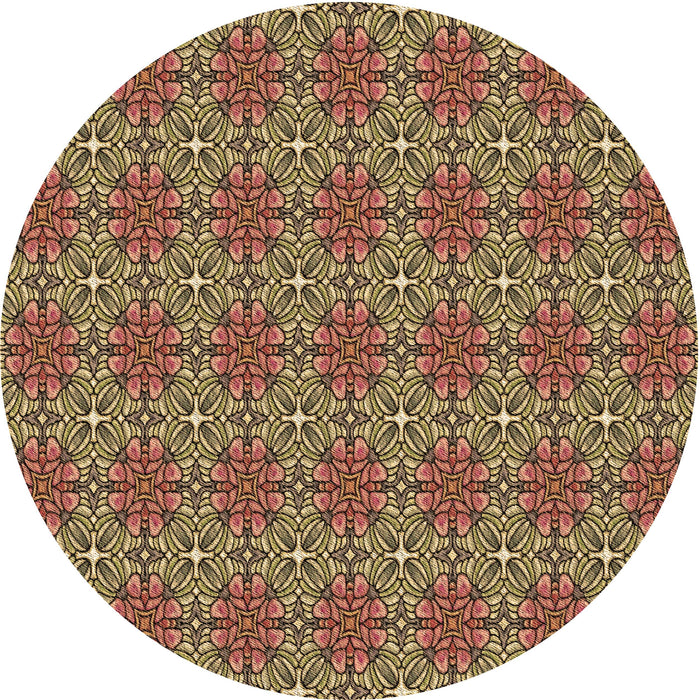 Square Patterned Red Brown Rug, pat2081brn