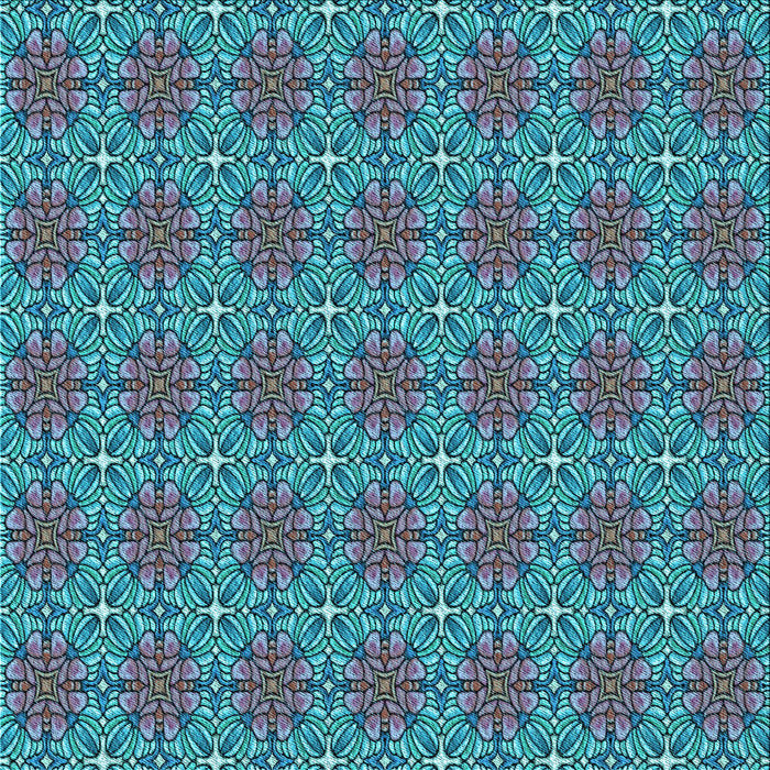 Round Patterned Blue Rug, pat2081lblu